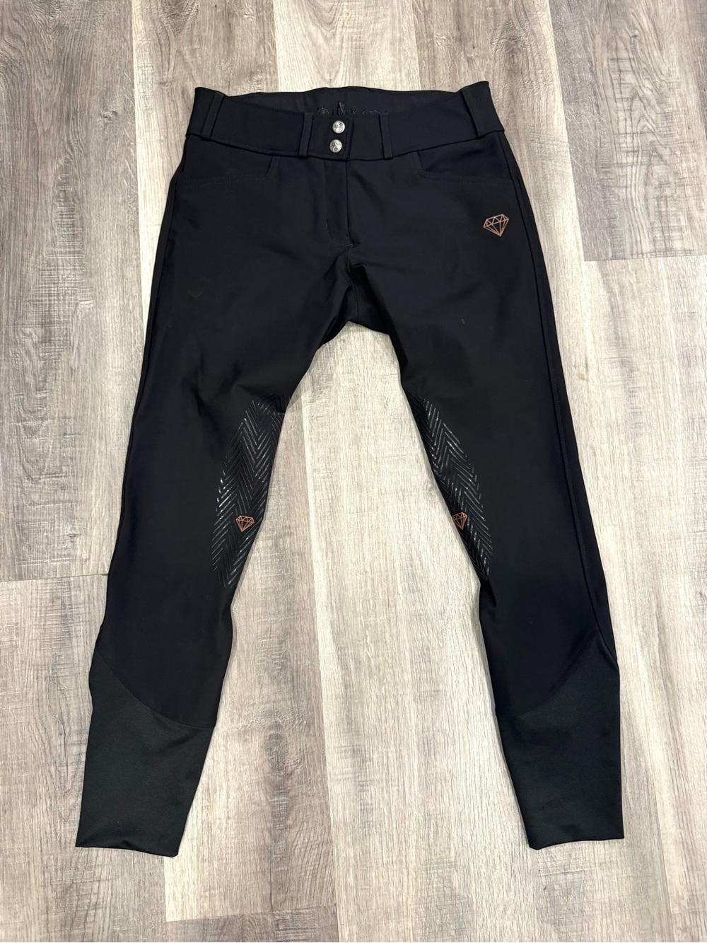 Elation Diamond Woman S Black Full Seat Silicone Grip Equestrian Riding Breeches